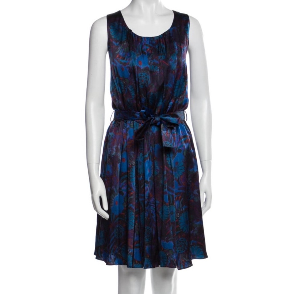 Erdem Blue and Purple Sleeveless Dress